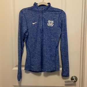 Nike drifit blue coast guard long sleeve quarter zip